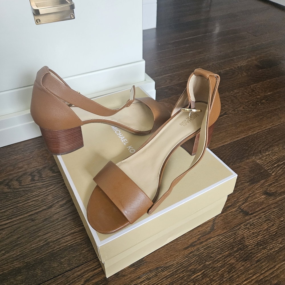 Michael Kors Brown Block Heel Sandals